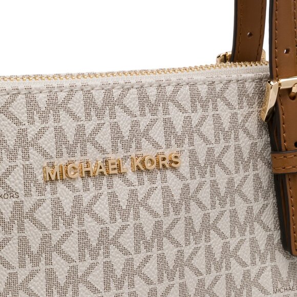 SALE! ✅ Michael Kors Jet Set EW Logo Tote Bag Vanilla / Acorn ⭐ NWT - Picture 6 of 17